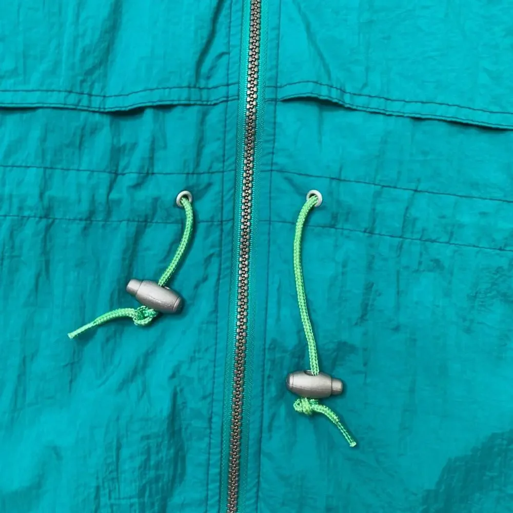 Vintage Reebok Jacket Mens M‎ Medium Teal Nylon Full Zip Windbreaker Vented 90s